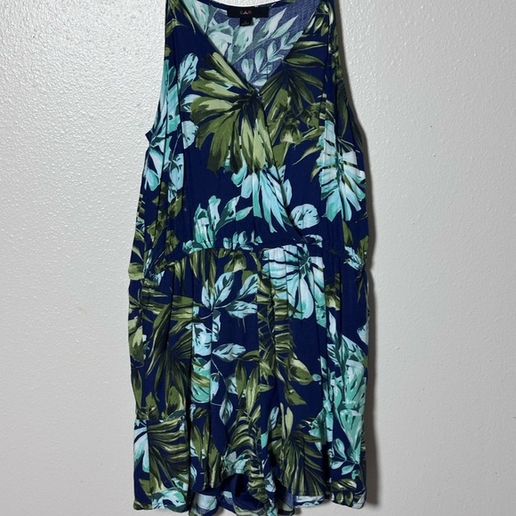EM Women Blue /Green Summer floral romper size S - Picture 2 of 7